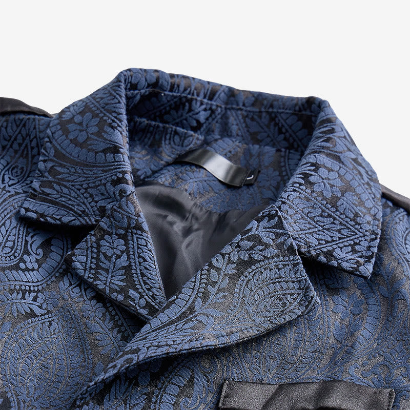 Gilet da abito da uomo con revers a tacca e motivo paisley jacquard, ispirato allo stile vittoriano. - image 10