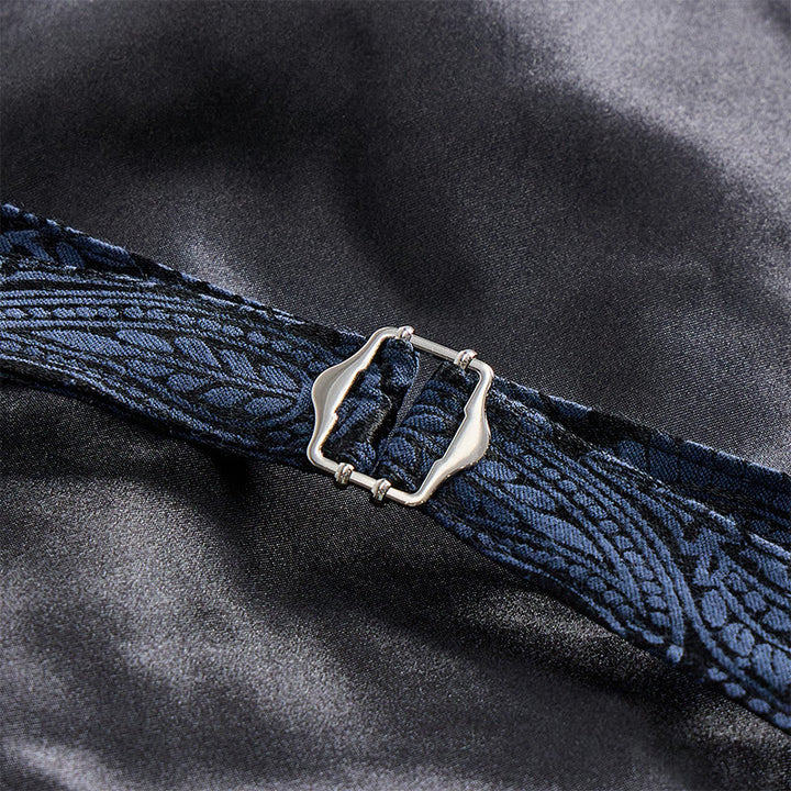 Gilet da abito da uomo con revers a tacca e motivo paisley jacquard, ispirato allo stile vittoriano. - image 14