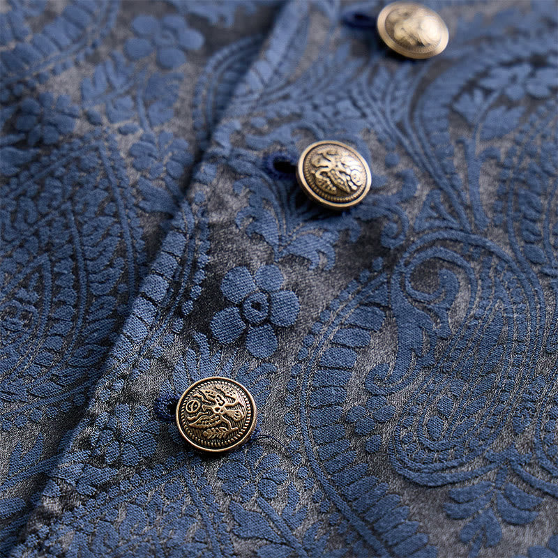 Gilet da abito da uomo con revers a tacca e motivo paisley jacquard, ispirato allo stile vittoriano. - image 11