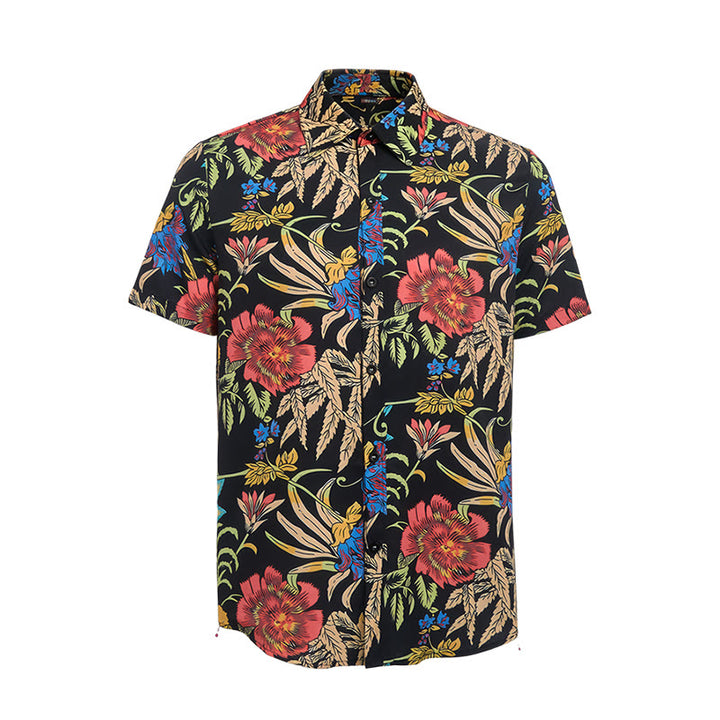 Maglietta nera con stampa botanica esotica in stile retrò tropicale. - image 8