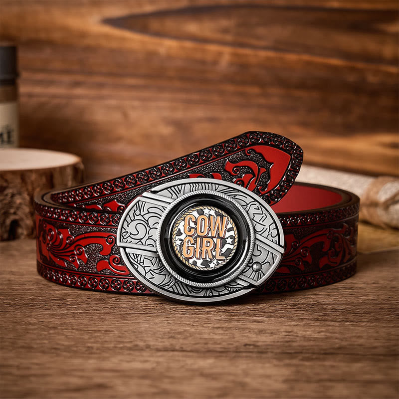 Cintura in pelle con fibbia a coltello pieghevole nascosta, stile cowgirl, fai da te - Cowgirl - Cintura intagliata marrone - 42 - image 6