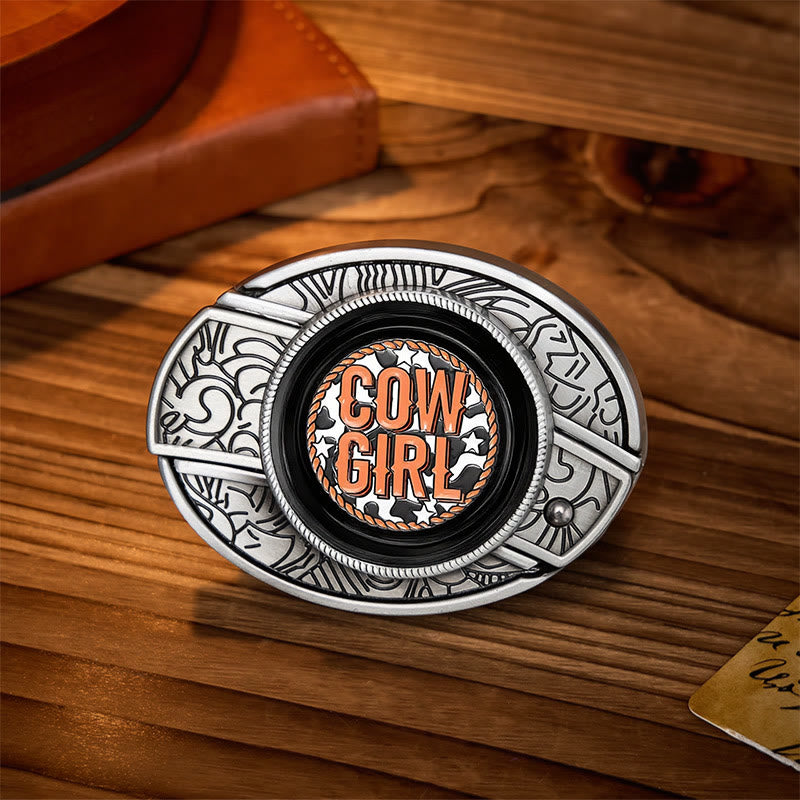 Cintura in pelle con fibbia a coltello pieghevole nascosta, stile cowgirl, fai da te - Cowgirl - Senza cintura - Cintura non inclusa - image 0