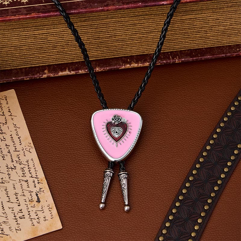Cravatta bolo rosa occhio di Allah, rosa, cuore sacro - image 0
