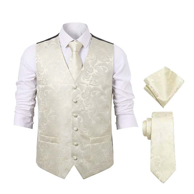 Gilet da uomo versatile con motivo paisley, set completo 3 in 1 con gilet - image 17