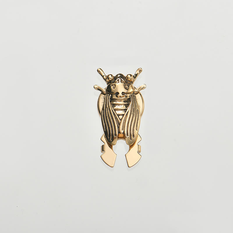 1 paio di copribottoni a scatto per camicia da entomologo a forma di cicala - Oro - Stile n. 1 - image 1