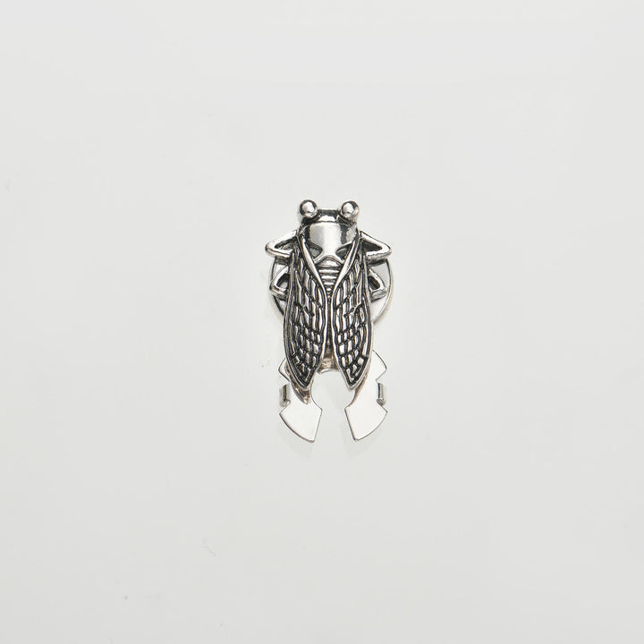 1 paio di copribottoni a scatto per camicia da entomologo a forma di cicala - Argento - Stile n. 2 - image 5