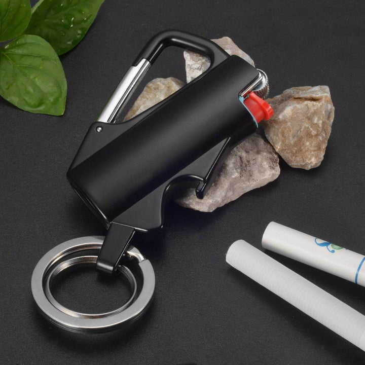 Portachiavi EDC 3 in 1 con moschettone e custodia per accendino - image 0