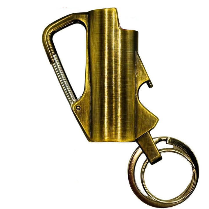 Portachiavi EDC 3 in 1 con moschettone e custodia per accendino - Bronzo - image 6