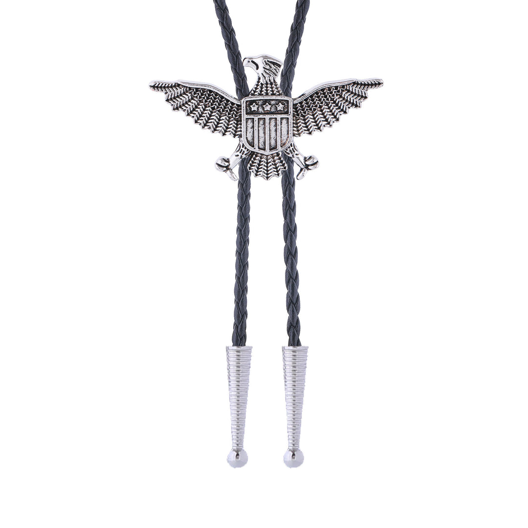 Bolo tie patriottico con aquila, stella e scudo dell'America occidentale. - image 10