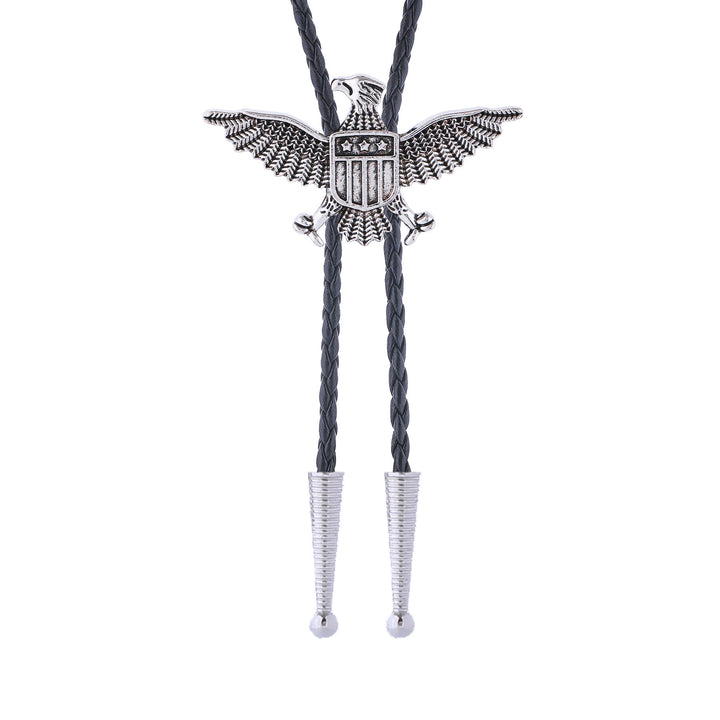 Bolo tie patriottico con aquila, stella e scudo dell'America occidentale. - image 10