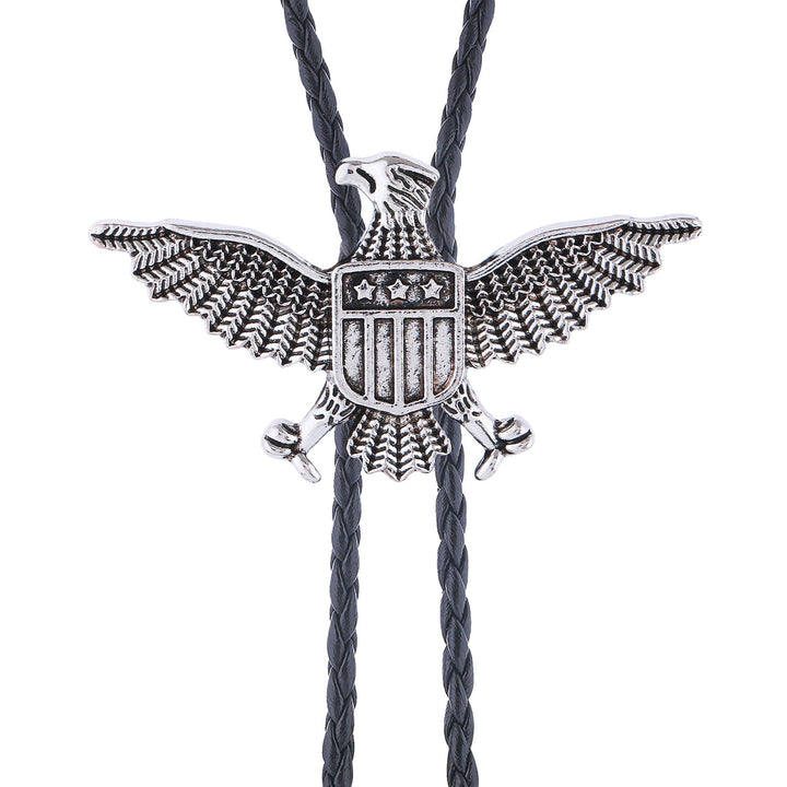 Bolo tie patriottico con aquila, stella e scudo dell'America occidentale. - image 9