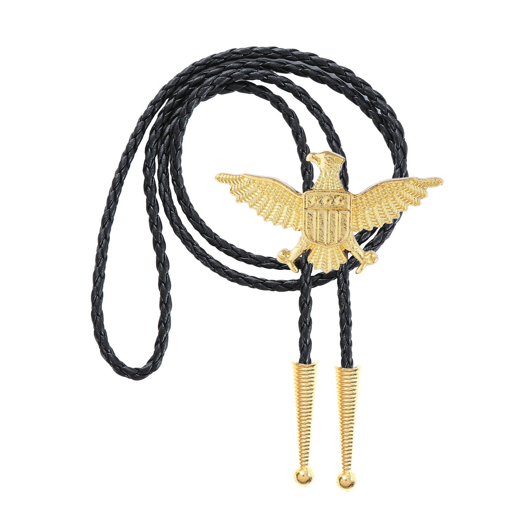 Bolo tie patriottico con aquila, stella e scudo dell'America occidentale. - image 16