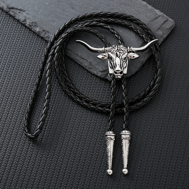 Forza e salute, spirito del toro Western Longhorn, cravatta bolo. - Argento - image 5