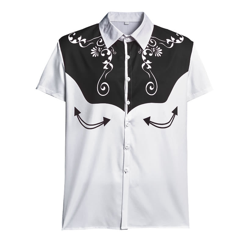 Camicia da uomo vintage western con stampa floreale e bottoni - image 15