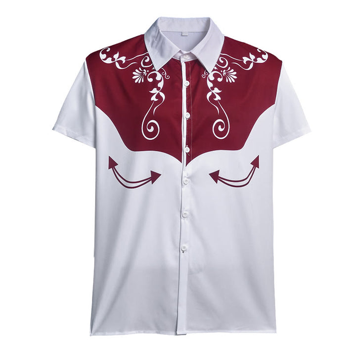Camicia da uomo vintage western con stampa floreale e bottoni - image 13