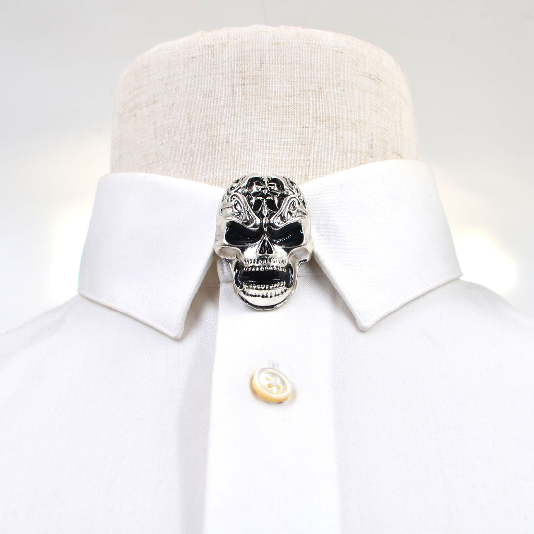 1 paio di copribottoni a pressione con teschio Vanitas per camicia - image 3