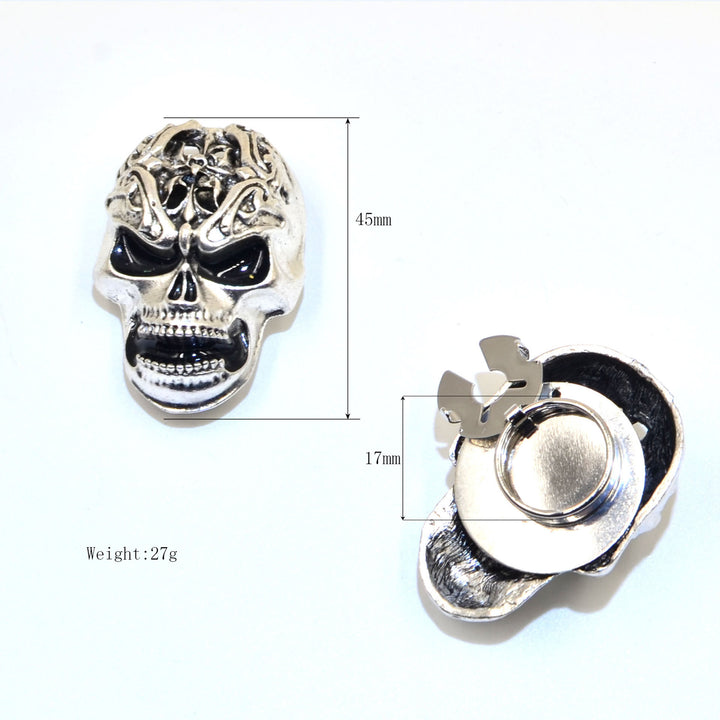 1 paio di copribottoni a pressione con teschio Vanitas per camicia - image 4