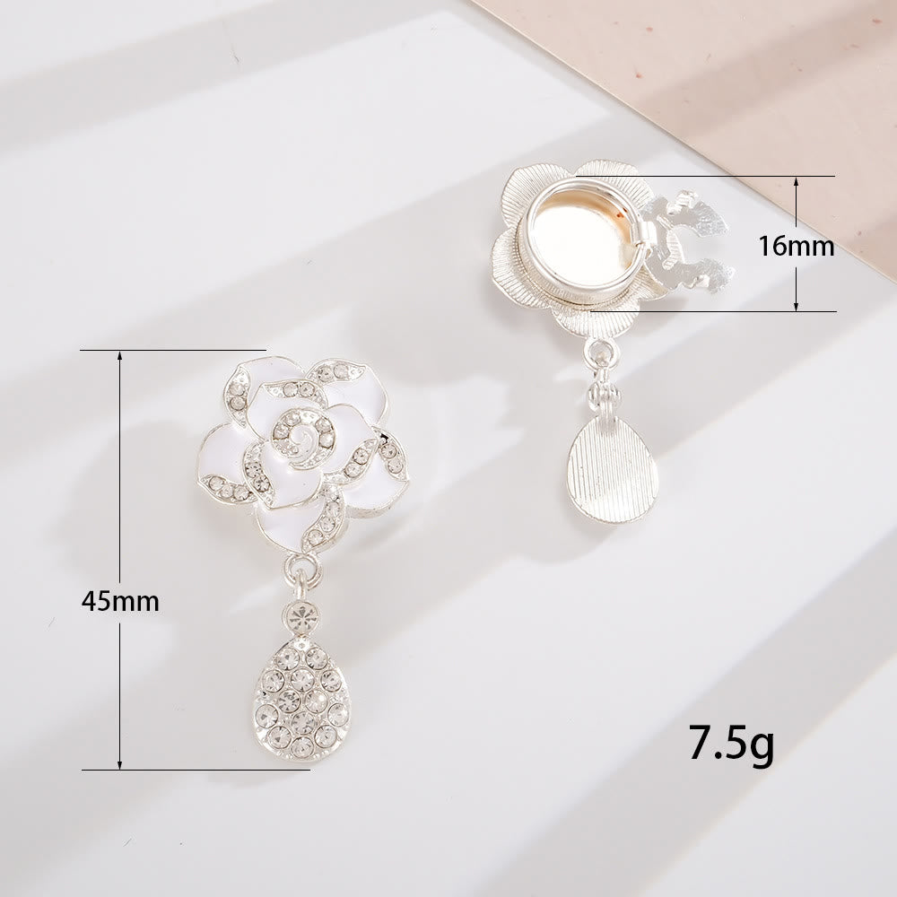 1 paio di copribottoni per camicia a forma di insetto con rose bianche eterne, da applicare con un bottone a pressione. - Stile n. 2 / Argento - image 5