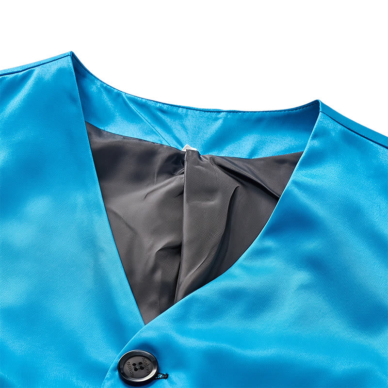 Gilet da uomo con stampa artistica astratta e blocchi di colore - image 4