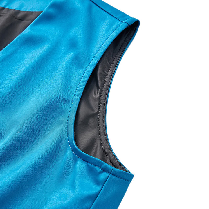 Gilet da uomo con stampa artistica astratta e blocchi di colore - image 8