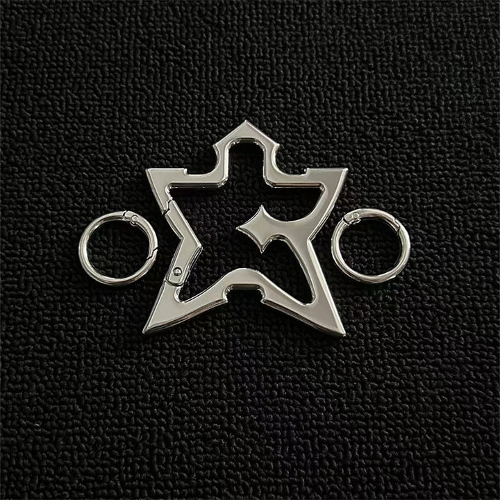 Collezione di portachiavi da campeggio in metallo dalle forme astratte gotiche - Stella d'argento - image 0