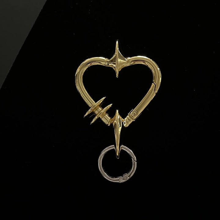 Collezione di portachiavi da campeggio in metallo dalle forme astratte gotiche - Cuore d'oro - image 9