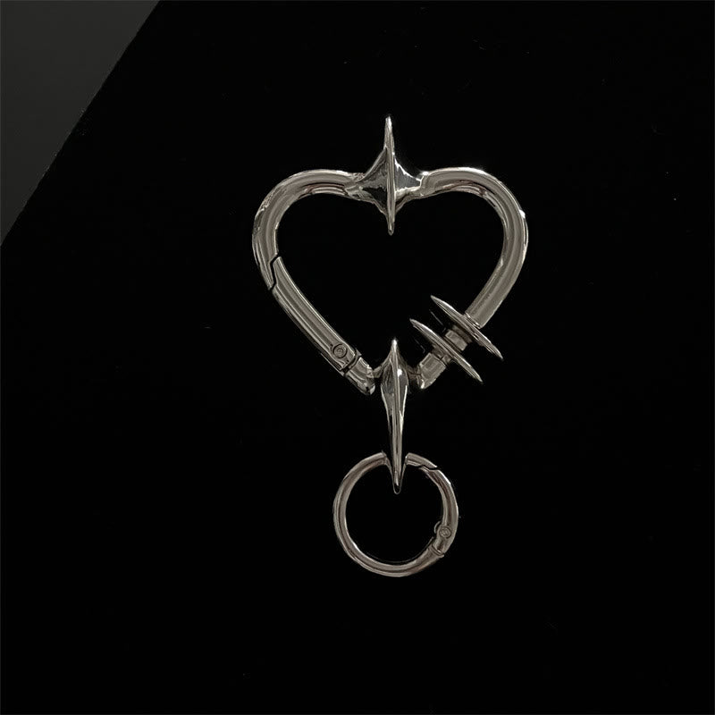 Collezione di portachiavi da campeggio in metallo dalle forme astratte gotiche - Cuore d'argento - image 8