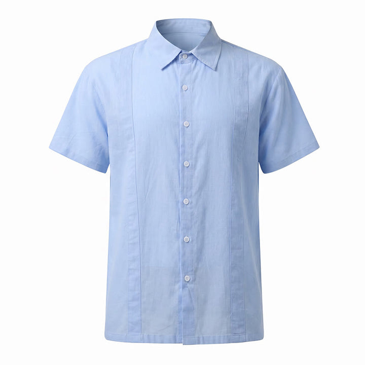 Camicia da uomo minimalista in cotone traspirante, tinta unita, ideale per l'estate. - image 14