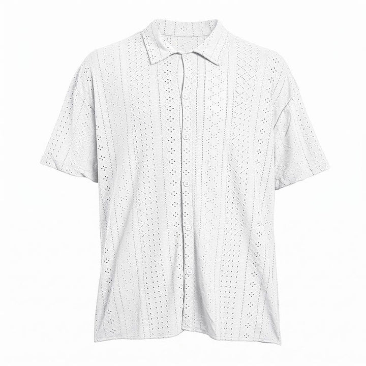 Camicia da uomo sportiva casual in cotone jacquard - image 15