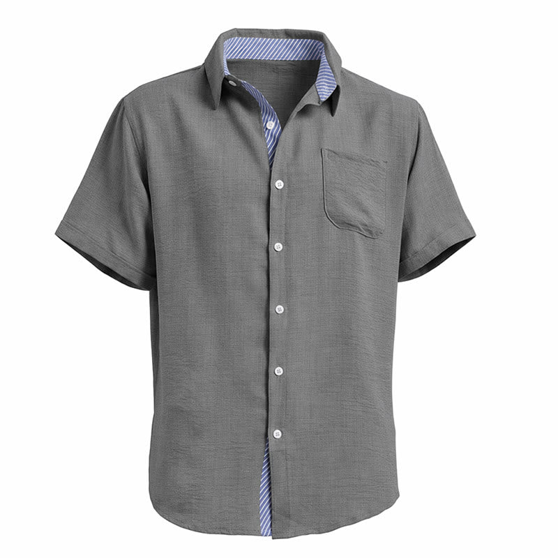 Camicie casual estive da uomo con taschino interno a righe a contrasto - image 20