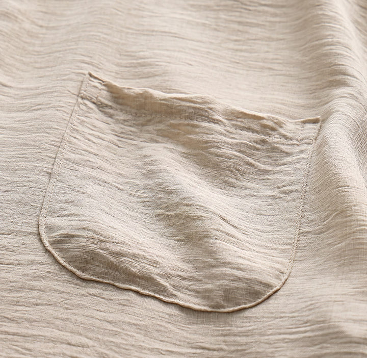 Camicie casual estive da uomo con taschino interno a righe a contrasto - image 11