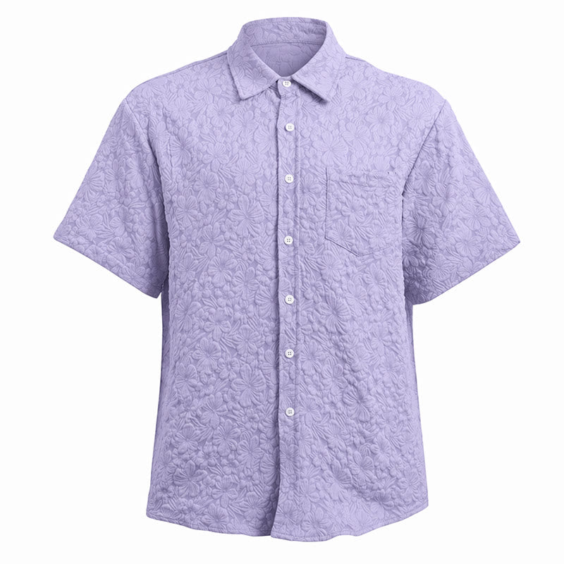 Camicie da uomo in cotone testurizzato con stampa floreale, perfette per l'estate e il tempo libero. - image 14