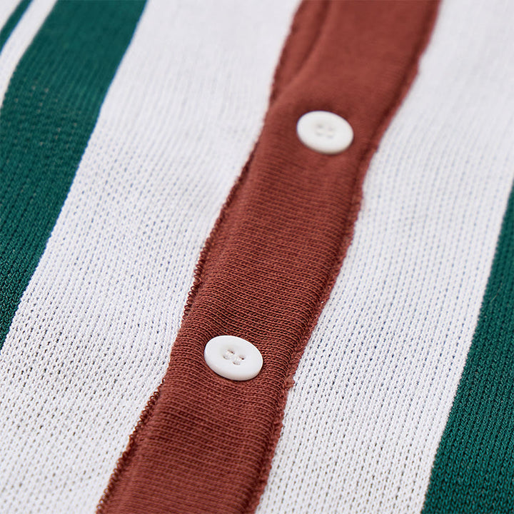 Camicia da uomo estiva a righe con blocchi di colore - image 7