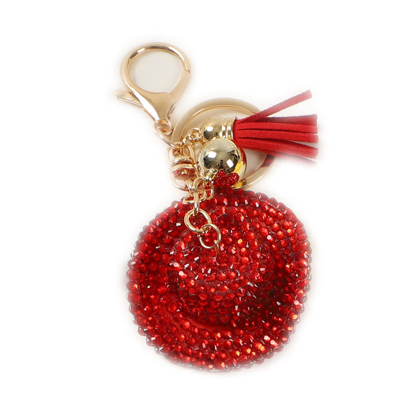 Portachiavi con cappello da cowboy western scintillante e tempestato di strass. - Rosso scuro - image 7