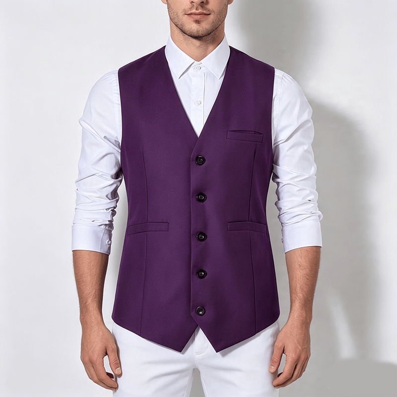 Gilet da uomo multicolore per abbigliamento casual primavera autunno/inverno, ideale per lavoro e occasioni formali. - image 1