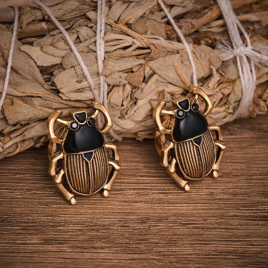 1 paio di copribottoni a scatto con sigillo a forma di scarabeo per camicia. - image 6