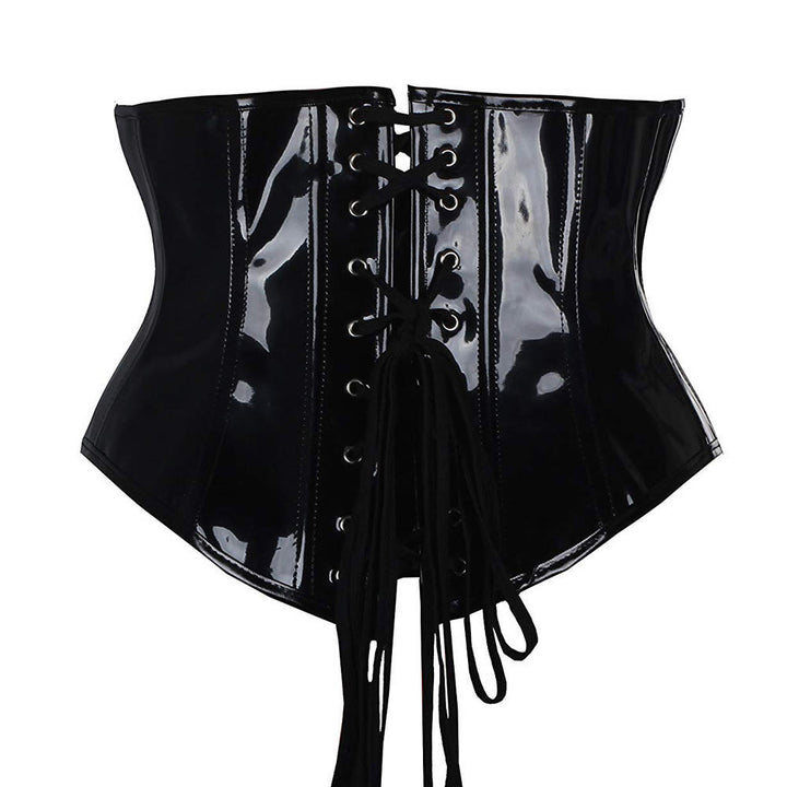 Corsetto modellante con cerniera in similpelle, allacciatura regolabile e controllo addominale. - image 2