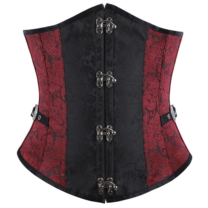 Corsetto modellante gotico jacquard da donna - Nero Rosso - 2XL - image 2