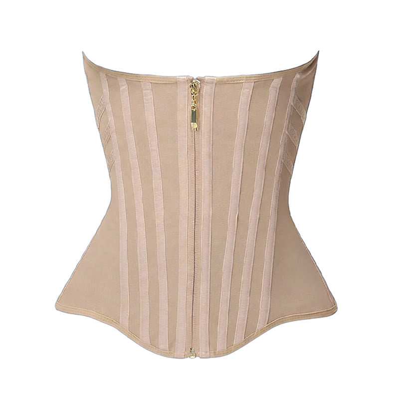 Corsetto modellante da donna in poliestere PU lucido, effetto clessidra. - Nudo - 3XL - image 1