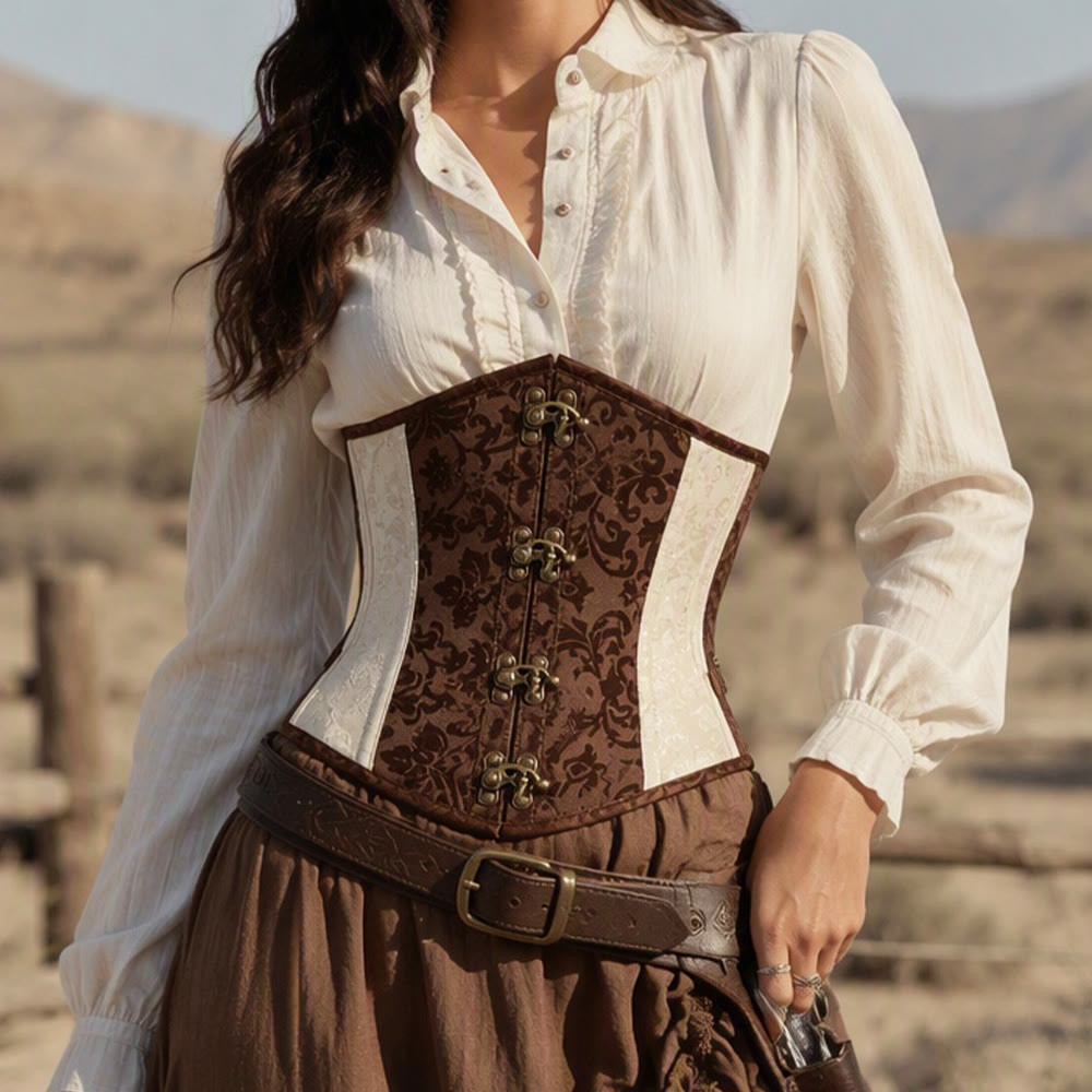 Corsetto modellante gotico jacquard da donna - image 0