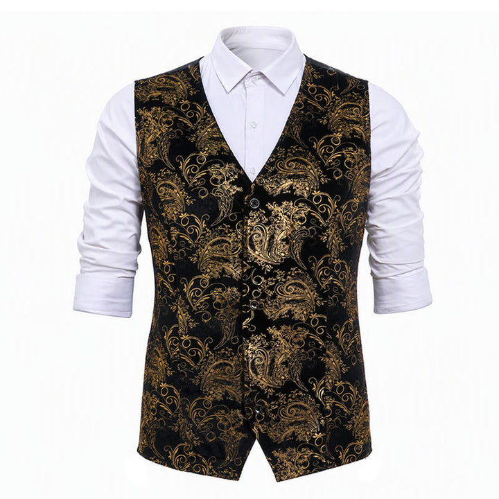 Gilet da uomo di lusso con stampa barocca vintage per feste e serate in discoteca - image 11