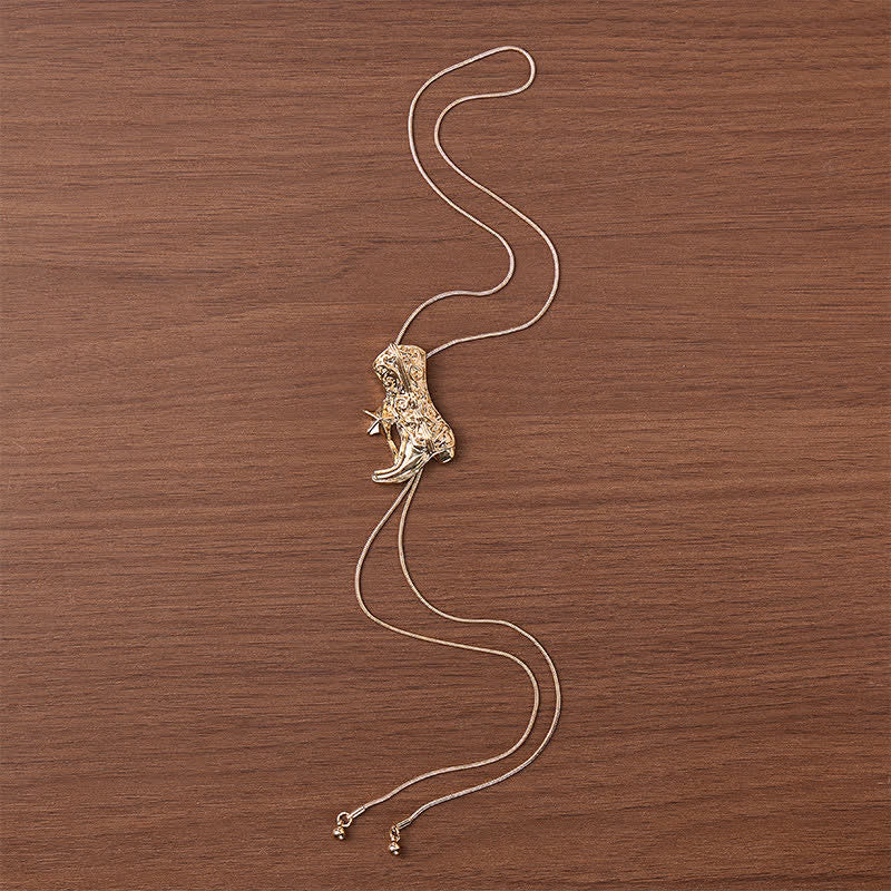 Stivale da cowboy con stella e collana bolo regolabile a forma di Y - image 3