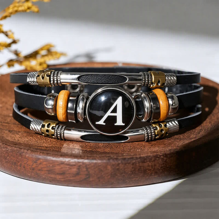 Bracciale in pelle con gemma e iniziale "Time" (26 pezzi). - Lettera A - image 6