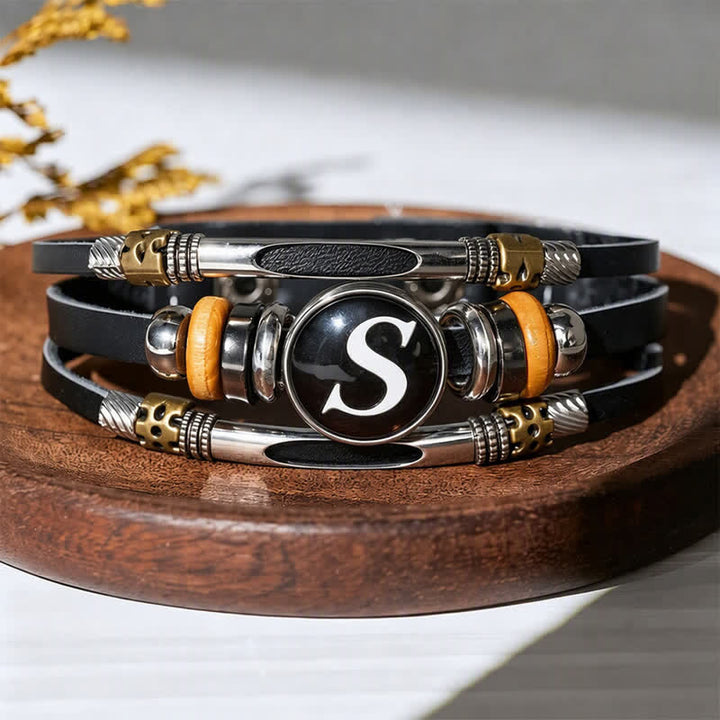 Bracciale in pelle con gemma e iniziale "Time" (26 pezzi). - Lettere - image 23