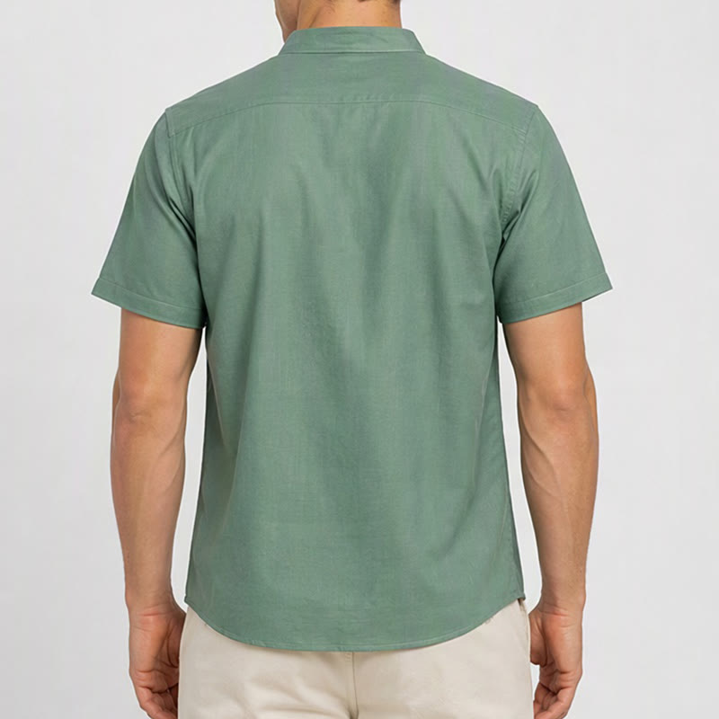 Camicia estiva da uomo a righe verticali con stampa tucano tropicale. - image 2