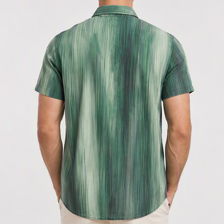 Camicia estiva da uomo con stampa a gradiente verticale e bottoni - image 2