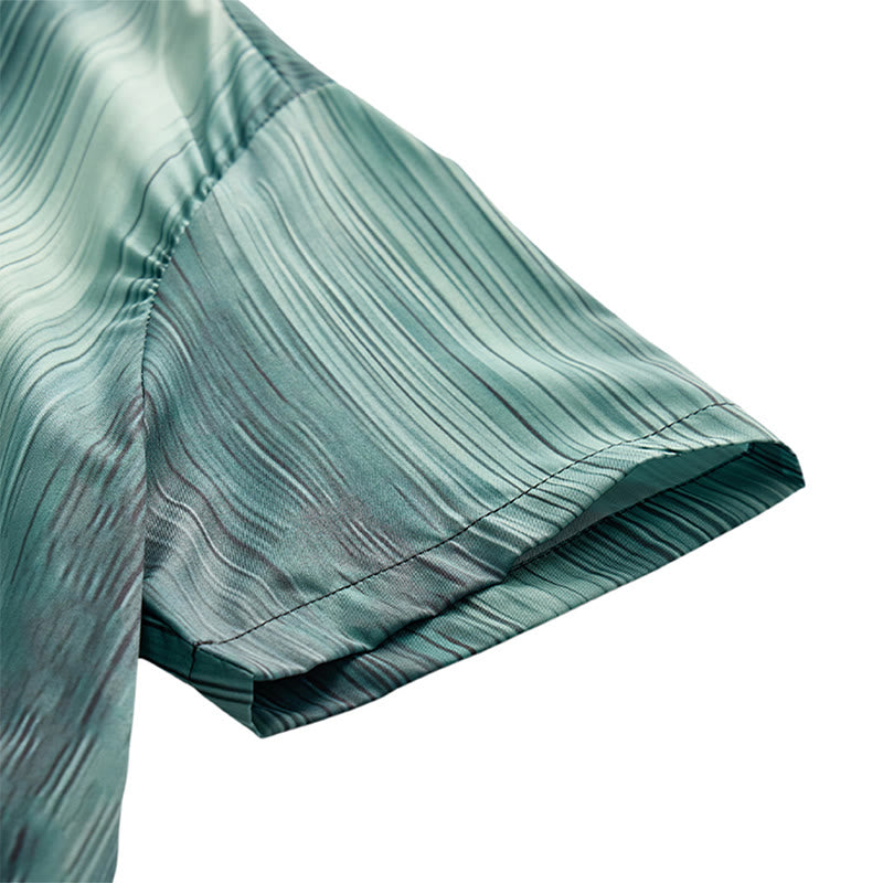 Camicia estiva da uomo con stampa a gradiente verticale e bottoni - image 10