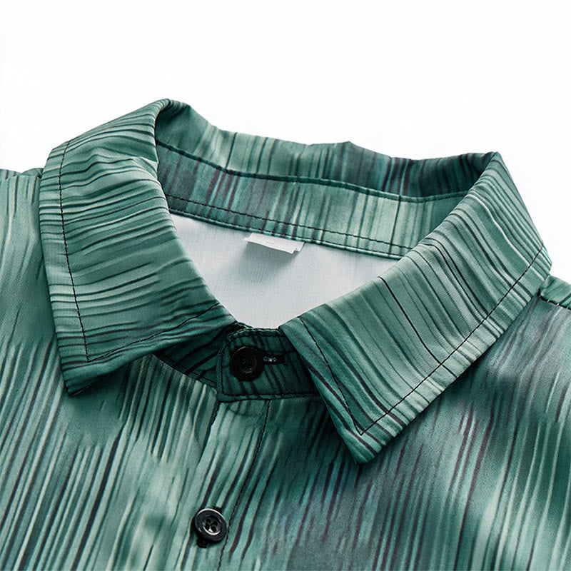 Camicia estiva da uomo con stampa a gradiente verticale e bottoni - image 6