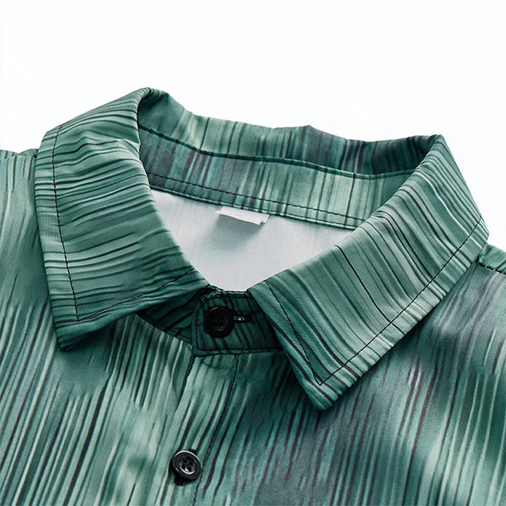 Camicia estiva da uomo con stampa a gradiente verticale e bottoni - image 6