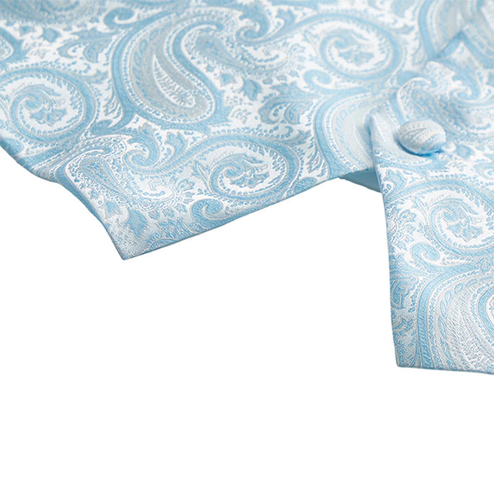Completo da uomo a tre pezzi con gilet in jacquard a fantasia paisley. - image 13
